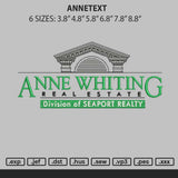 Annetext Embroidery File 6 sizes
