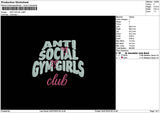Antisocialtext Embroidery File 6 sizes