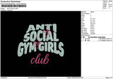 Antisocialtext Embroidery File 6 sizes