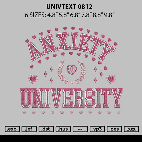 Univtext 0812 Embroidery File 6 sizes