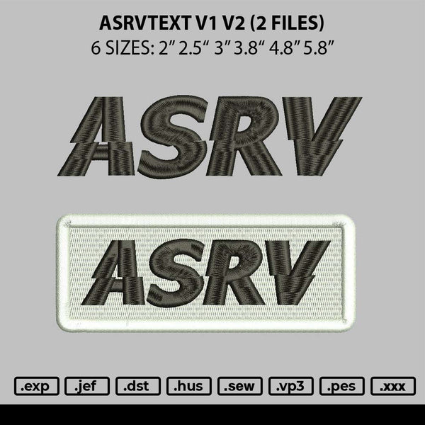 Asrvtext Embroidery 2 Files