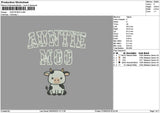 Auntietext Cow Embroidery File 6 sizes