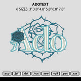 Adotext Embroidery File 6 sizes