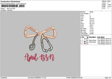April Bow Embroidery File 6 sizes