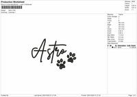 Astrotext 03 Embroidery File 6 sizes
