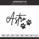 Astrotext 03 Embroidery File 6 sizes