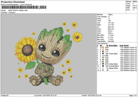 Groot Chibi 1301 Embroidery File 6 sizes