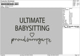 Babysittingtext Embroidery File 6 sizes