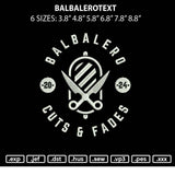 Balbalerotext Embroidery File 6 sizes