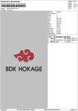Bdk Text Embroidery File 6 sizes