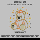 Bear1709 App Embroidery File 6 sizes