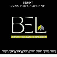 Beltext Embroidery File 6 sizes