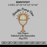 Benditotext Embroidery File 6 sizes