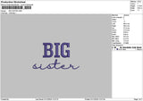Bigsistertext Embroidery File 6 sizes