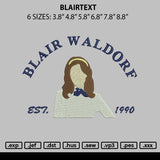 Blairtext Embroidery File 6 sizes