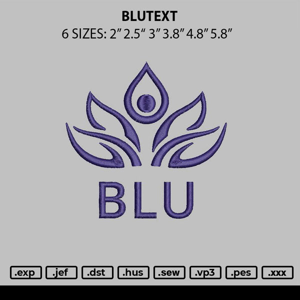 Blutext 0809 Embroidery File 6 sizes