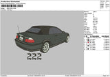 Black Car222 Embroidery File 6 sizes