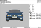 Blue Car 2307 Embroidery File 6 sizes