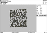 Bootytext Embroidery File 6 sizes