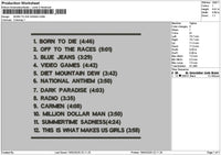 Borntext List Embroidery File 6 sizes