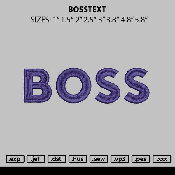 Bosstext Embroidery File 6 sizes