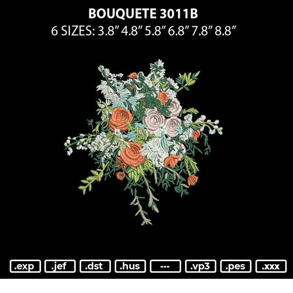 Bouquete 3011b Embroidery File 6 sizes