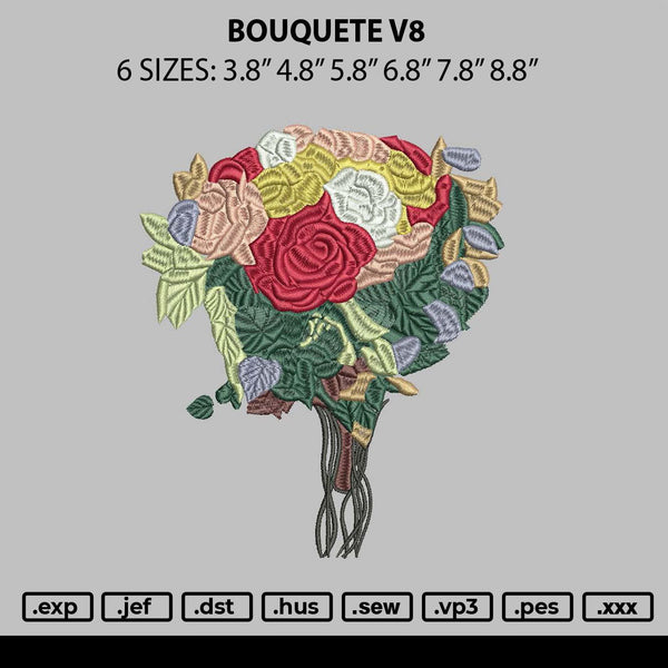 Bouquete V8 Embroidery File 6 sizes