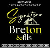 Bretontext Embroidery File 6 sizes