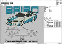 Blue Car 01a Embroidery File 6 sizes