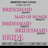 Bridetext 0401 Embroidery 5 Files