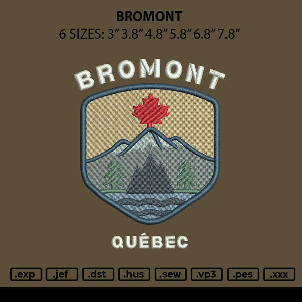 Bromonttext Embroidery File 6 sizes