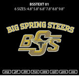 Bsstext 01 Embroidery File 6 sizes