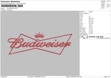 Budweiser Text Embroidery File 5 sizes