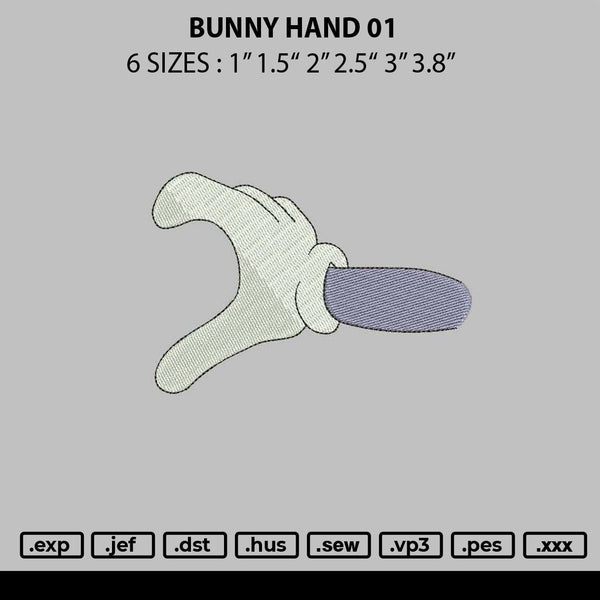 Bunny and 01 Embroidery File 6 sizes
