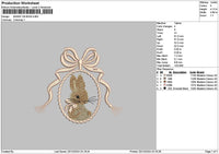 Bunnybow Embroidery File 6 sizes