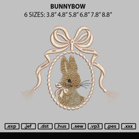 Bunnybow Embroidery File 6 sizes