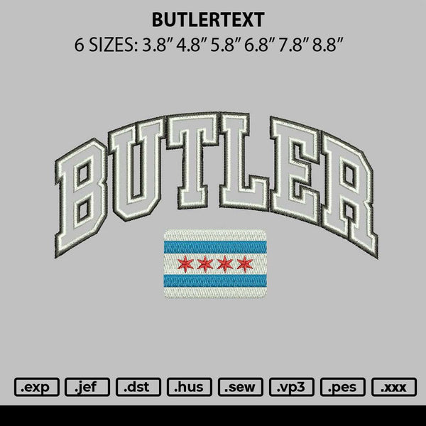 Butlertext Embroidery File 6 sizes