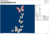 Butterflies Colors Embroidery File 4 size