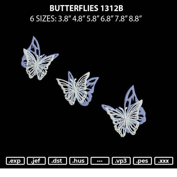 Butterflies 1312b Embroidery File 6 sizes