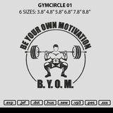 Gymcircle 01 Embroidery File 6 sizes
