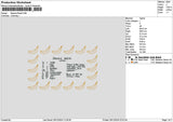 Banana Receipt Embroidery File 6 sizes