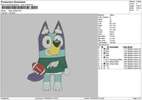 Dog Softball Embroidery File 6 sizes