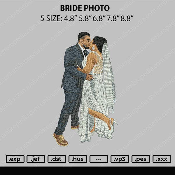 Bride Photo Embroidery File 5 sizes