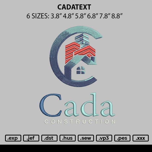 Cadatext Embroidery File 6 sizes