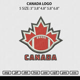 Canada Logo Embroidery File 5 sizes