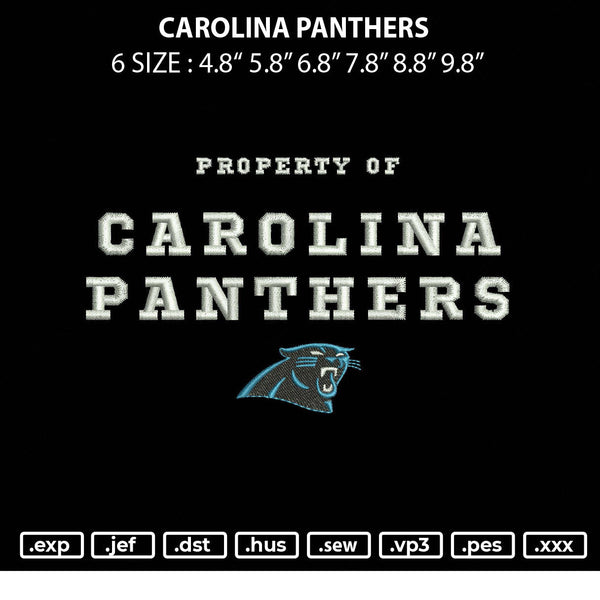Caroline Panthers Embroidery File 6 sizes