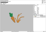 Small Carrot Embroidery File 6 sizes