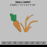 Small Carrot Embroidery File 6 sizes