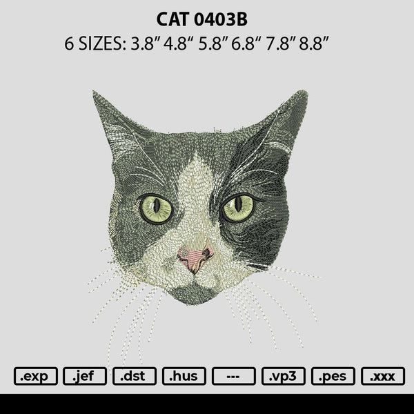 Cat 0403b Embroidery File 6 sizes