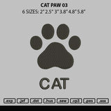 Cat Paw 03 Embroidery File 6 sizes